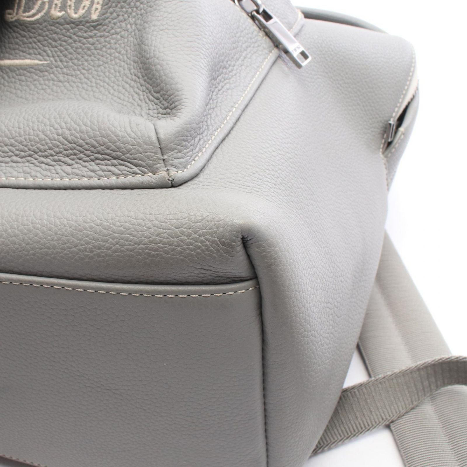 Dior Backpack Rider Gray White Leather — view 7