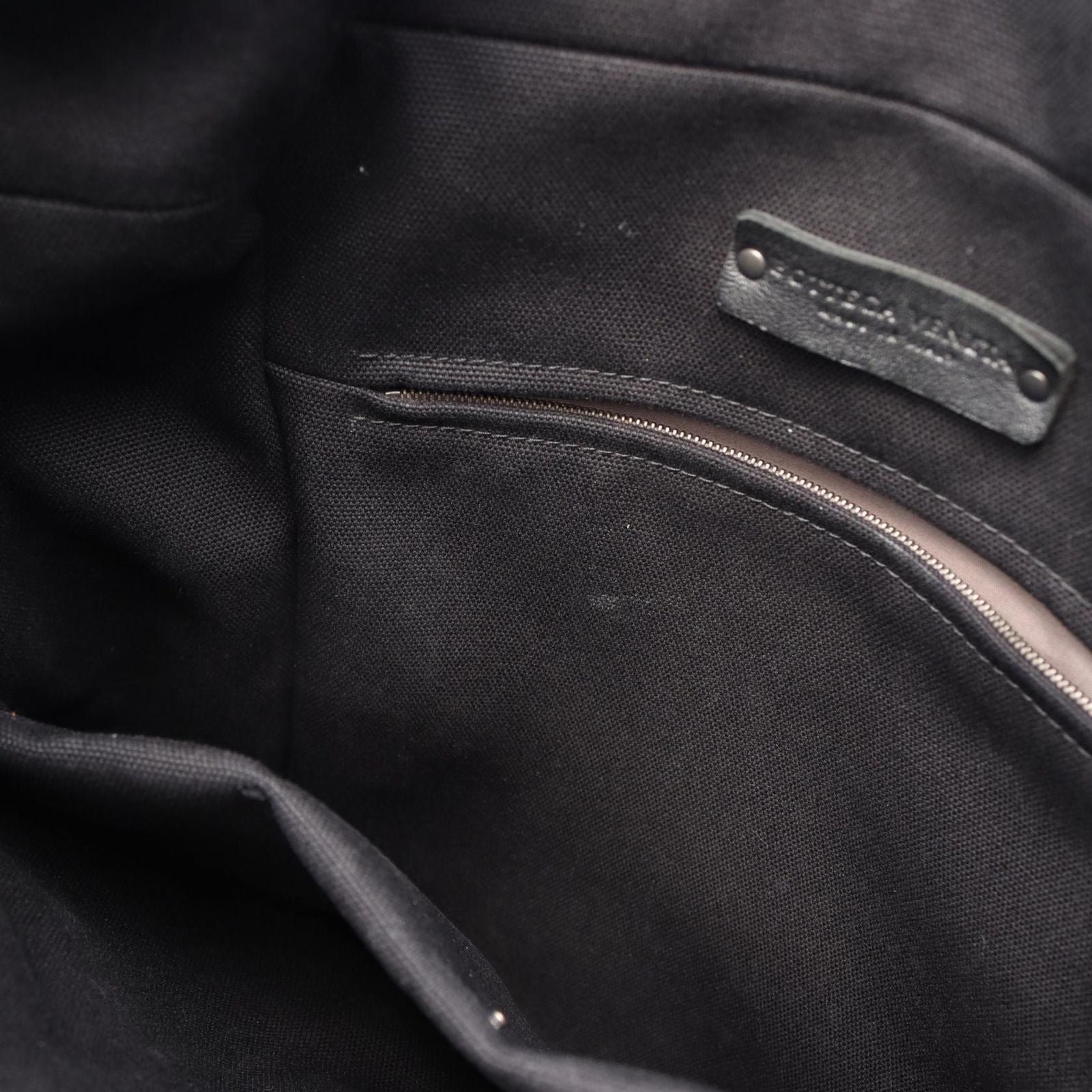Bottega Veneta Backpack Intrecciato Black Gray White Canvas Leather — view 5