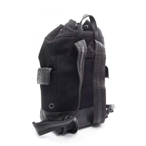 Bottega Veneta Backpack Intrecciato Black Gray White Canvas Leather — view 2