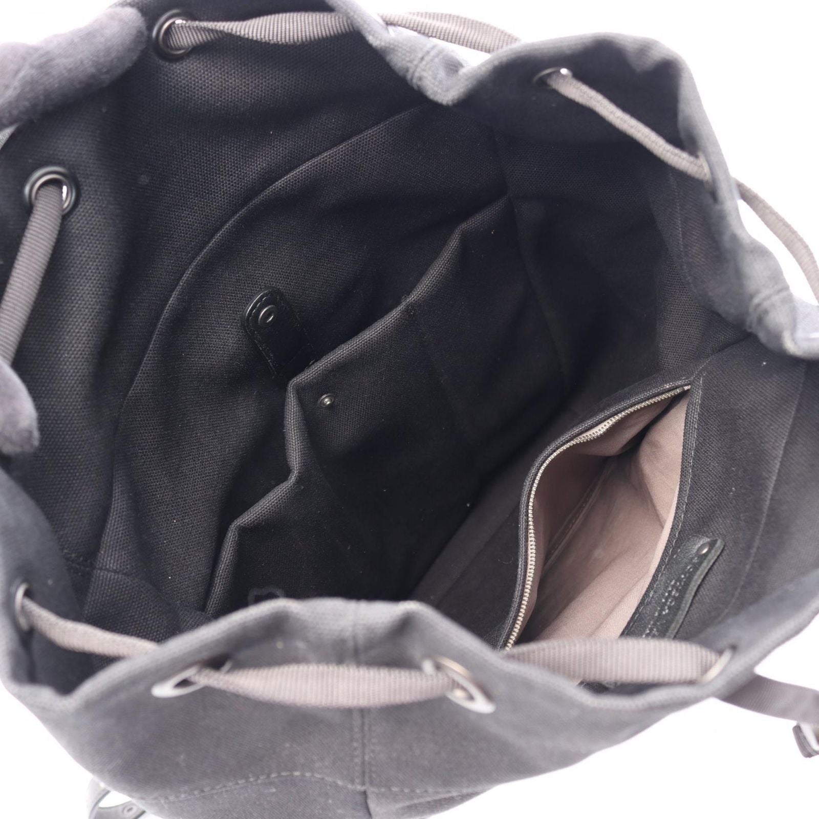 Bottega Veneta Backpack Intrecciato Black Gray White Canvas Leather — view 3