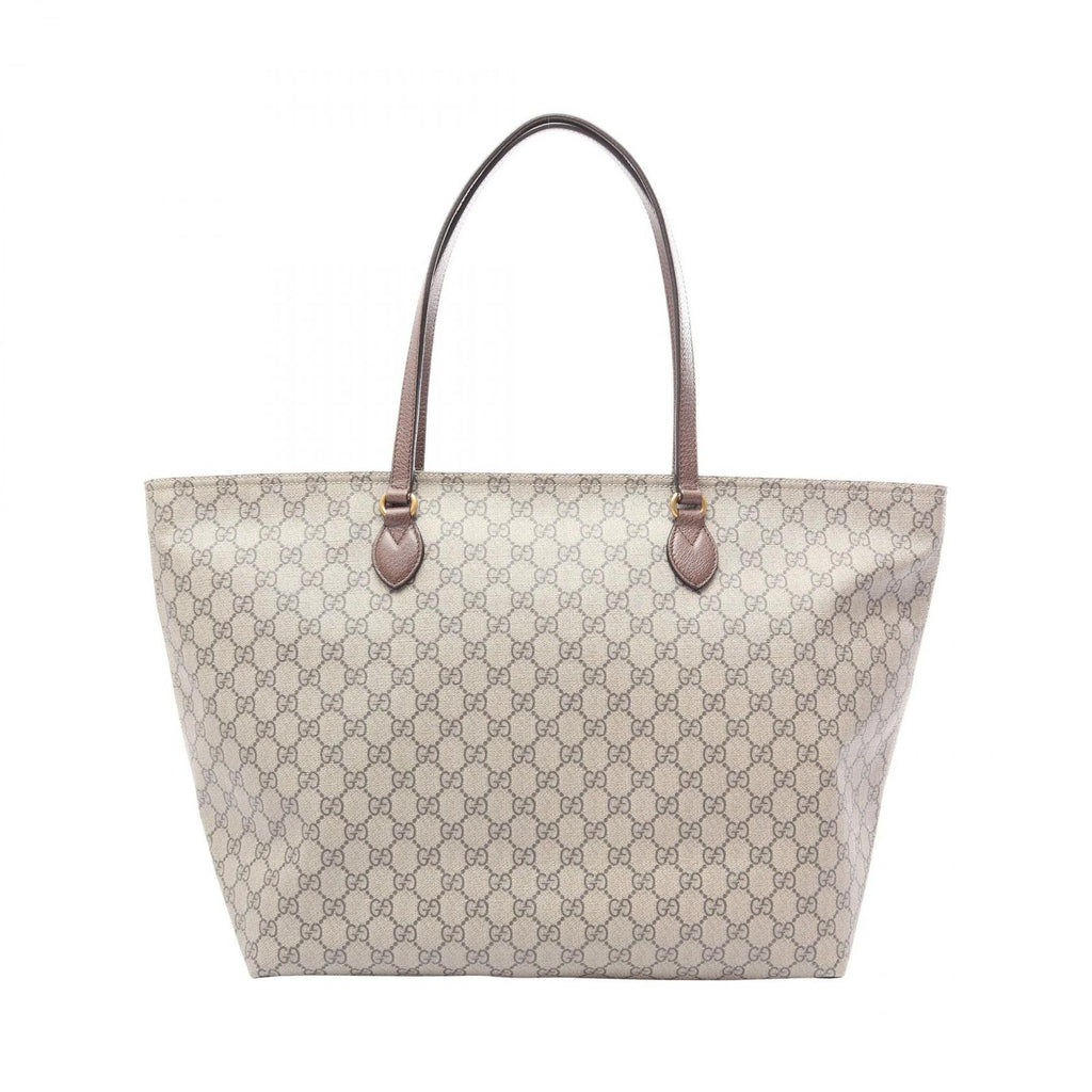 Gucci Tote GG Supreme Beige Brown Canvas Leather