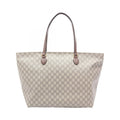 Gucci Tote GG Supreme Beige Brown Canvas Leather