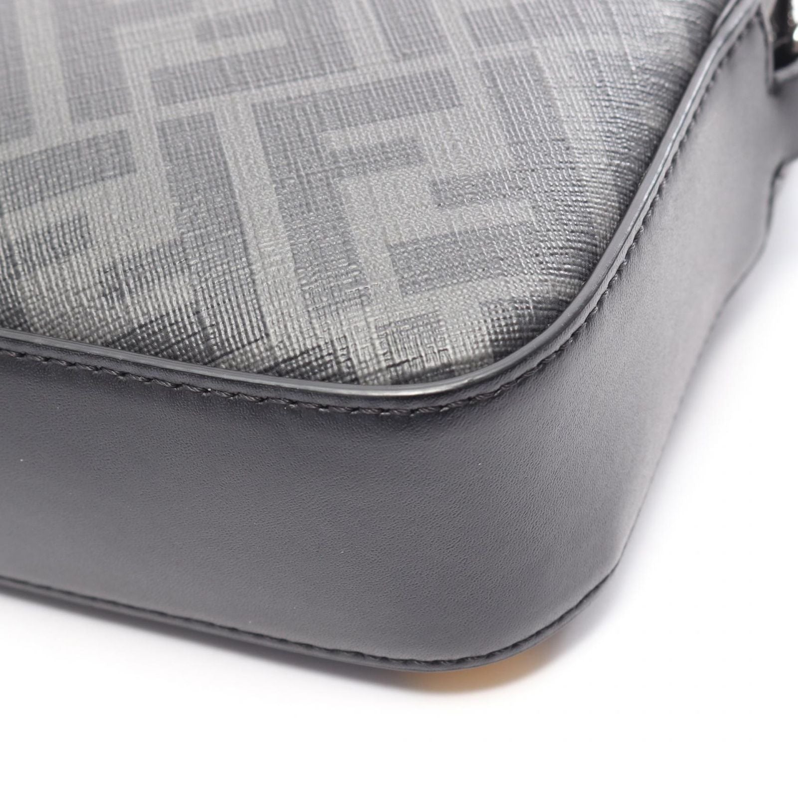 Fendi Shoulder Bag Diagonal Camera Case Zucca Black Gray Yellow Canvas Leather — view 5