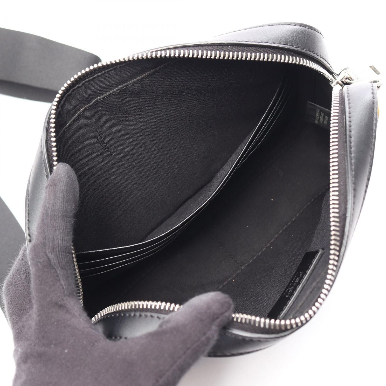 Fendi Shoulder Bag Diagonal Camera Case Zucca Black Gray Yellow Canvas Leather — view 3