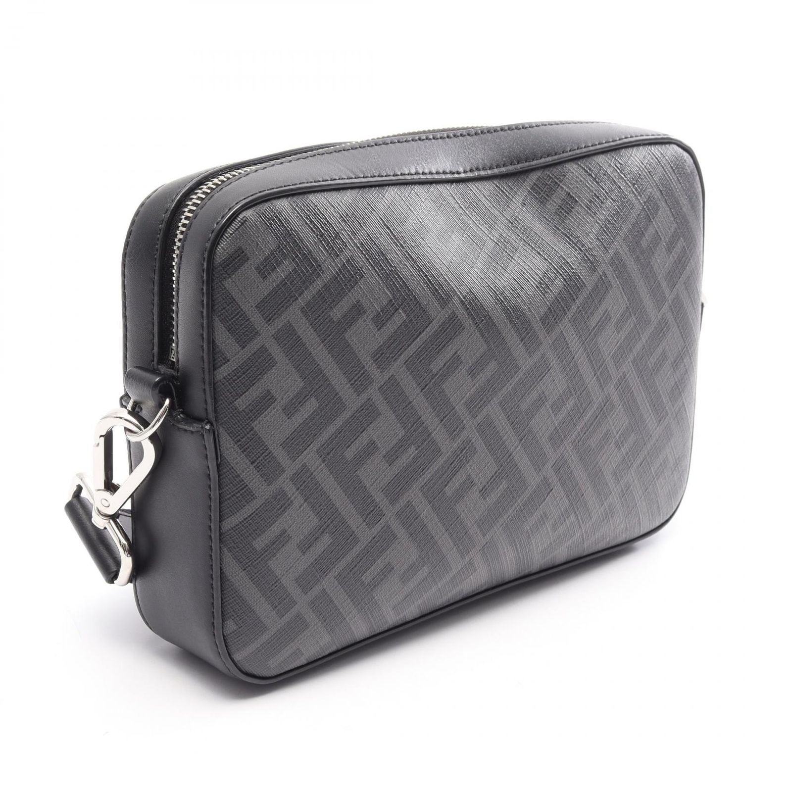 Fendi Shoulder Bag Diagonal Camera Case Zucca Black Gray Yellow Canvas Leather — view 2