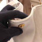 Prada Tote Canapa Beige Bordeaux Canvas — view 8