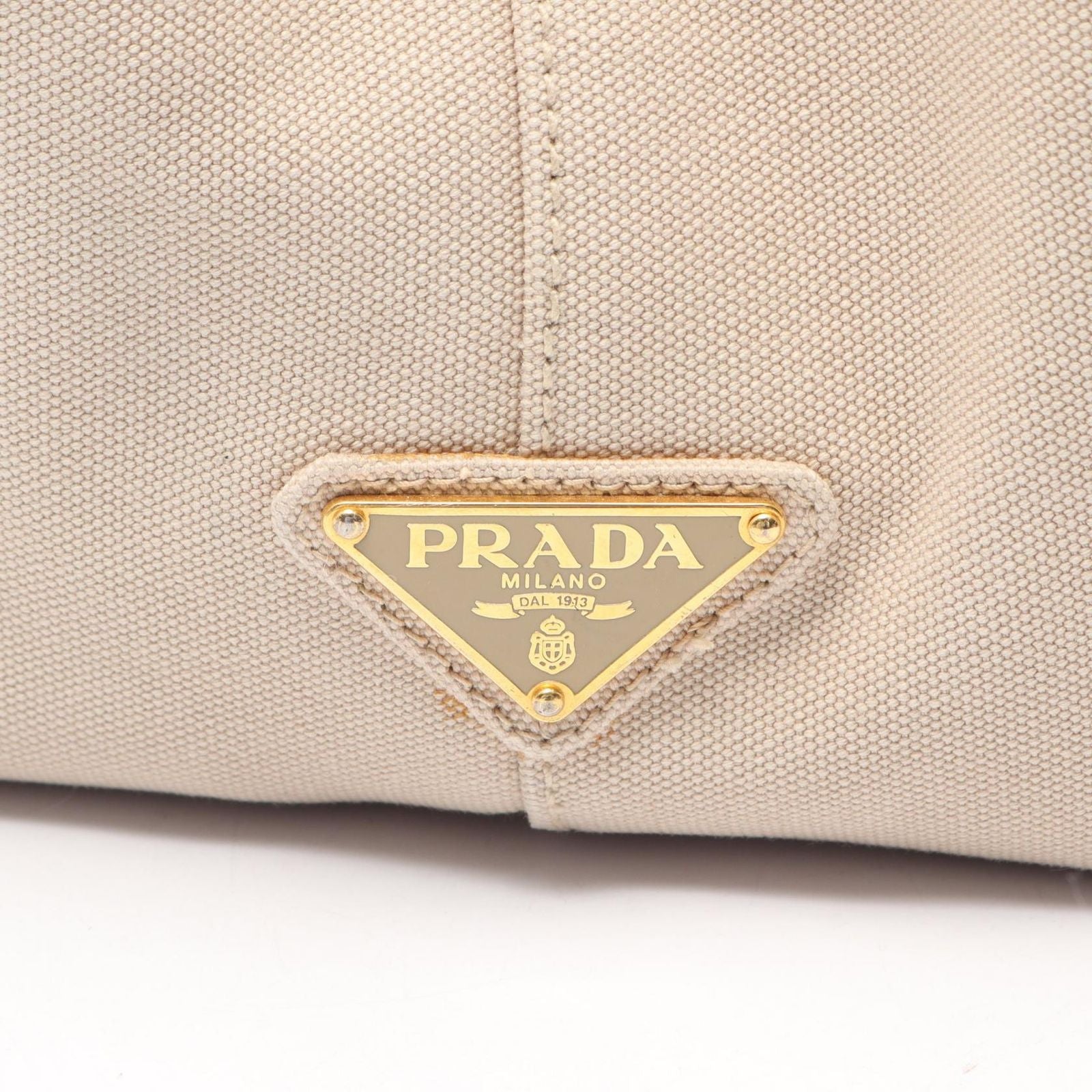Prada Tote Canapa Beige Bordeaux Canvas — view 5