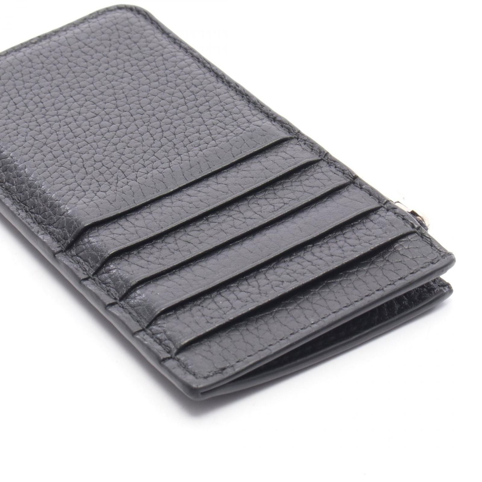 Gucci Coin Case Embossed Logo Card Black Leather — view 5