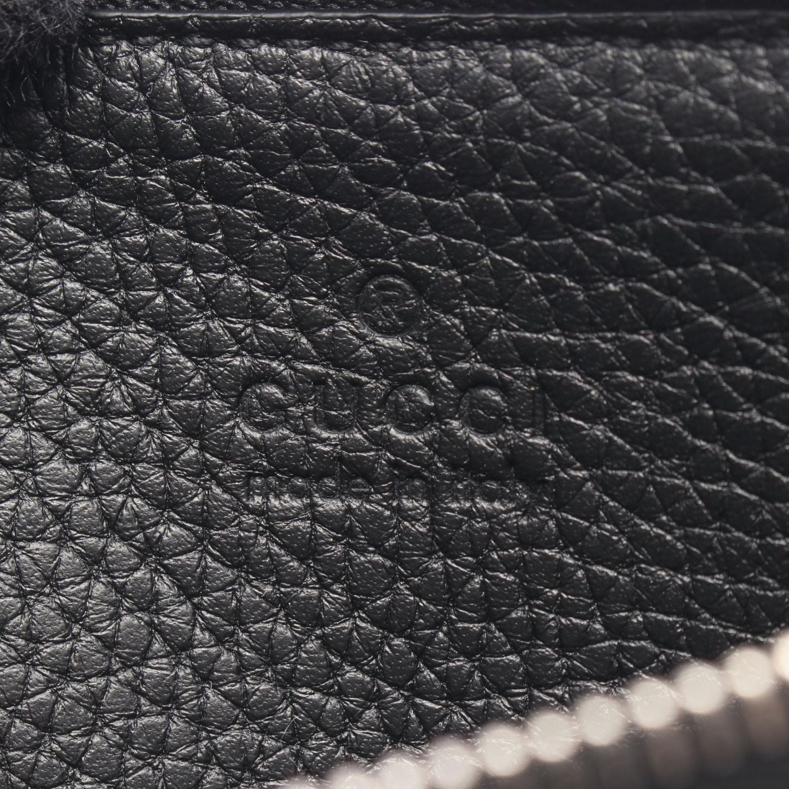 Gucci Coin Case Embossed Logo Card Black Leather — view 4