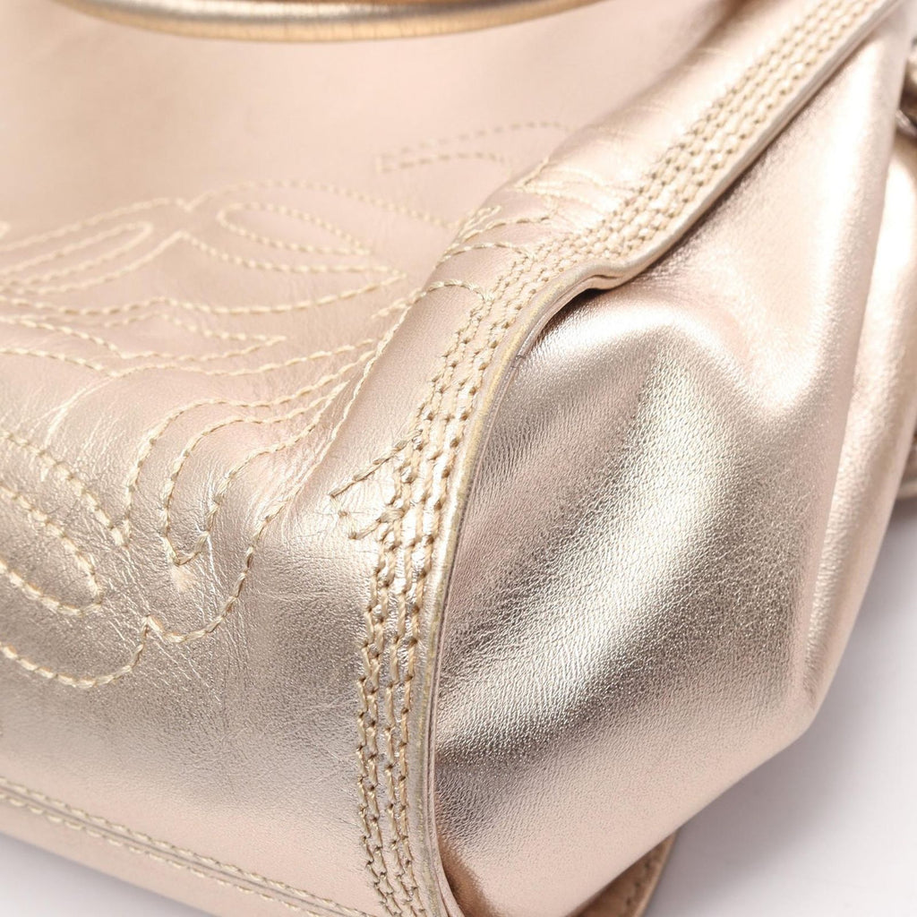 Loewe Handbag Anagram Gold Leather — view 7