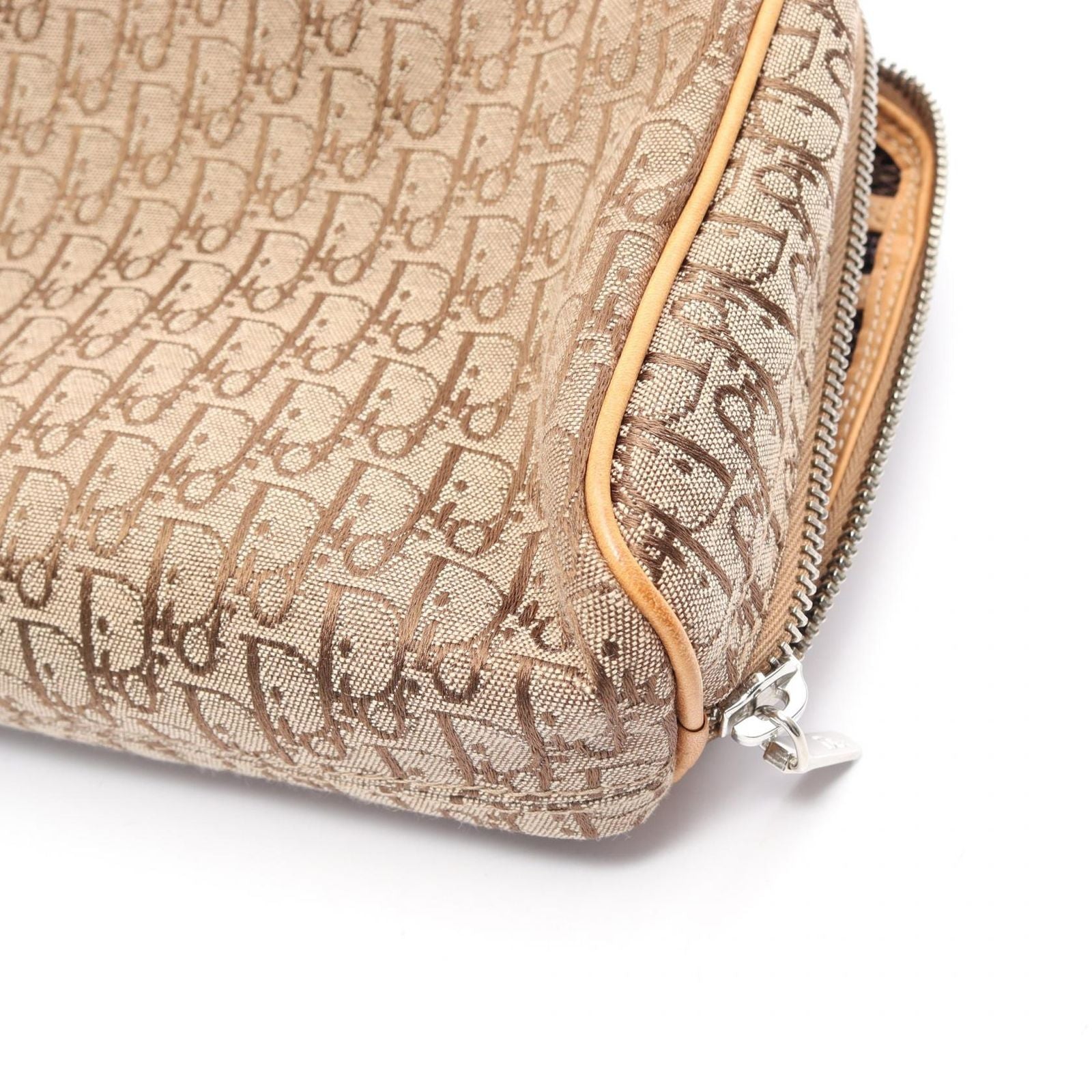 Dior Handbag Trotter Beige Canvas Leather — view 8
