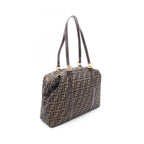Fendi Shoulder Bag Zucca Brown Canvas Leather — view 2