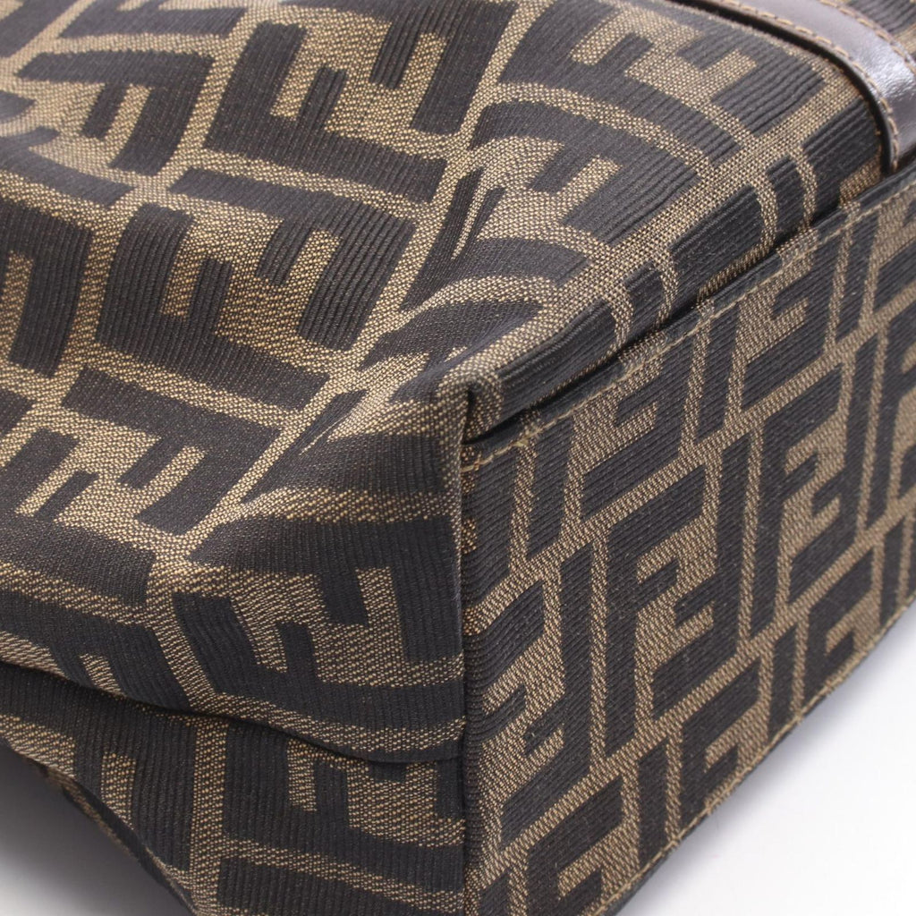 Fendi Shoulder Bag Zucca Brown Canvas Leather — view 6