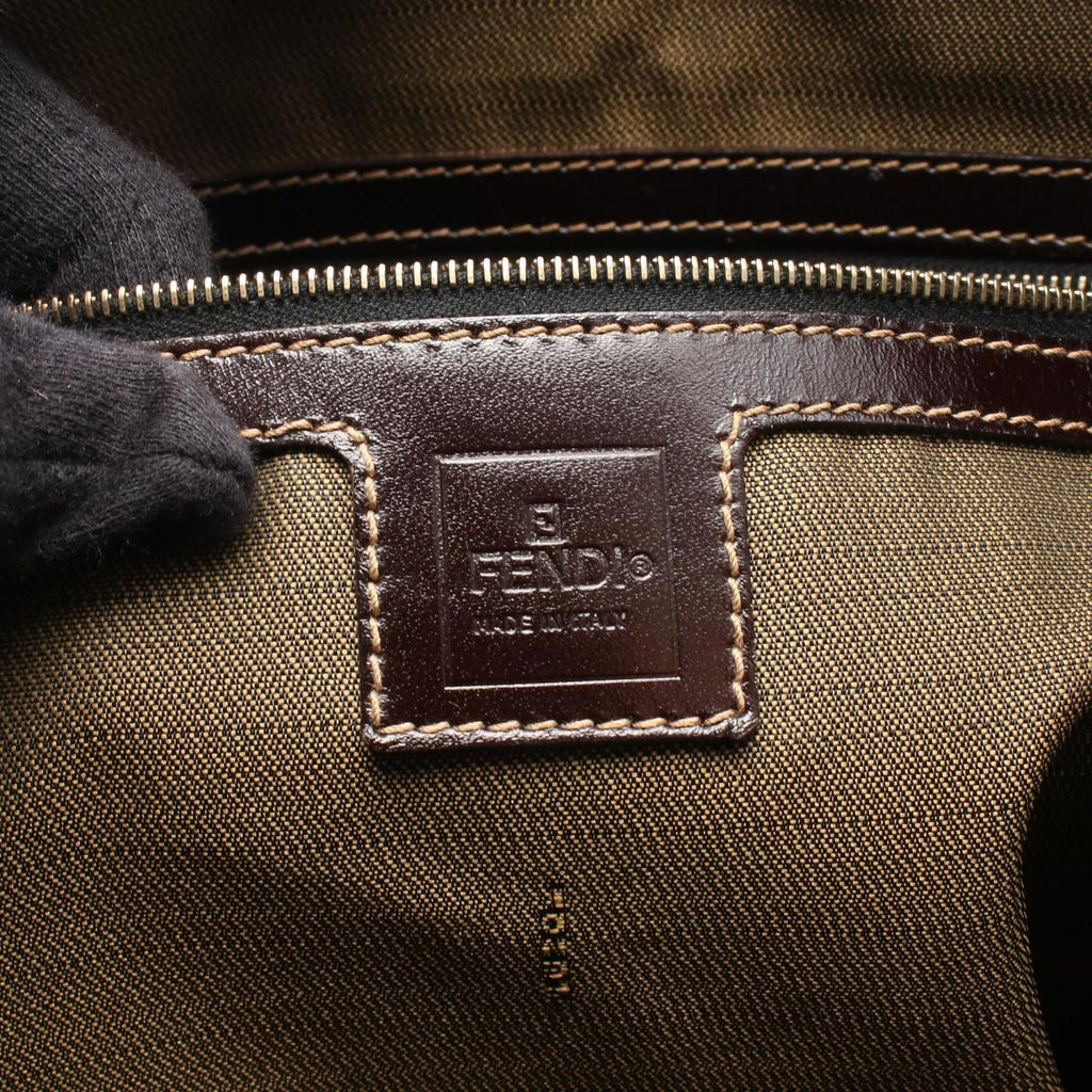Fendi Shoulder Bag Zucca Brown Canvas Leather — view 4