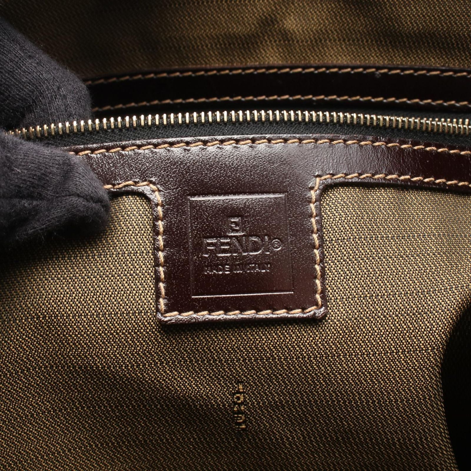 Fendi Shoulder Bag Zucca Brown Canvas Leather — view 4