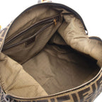 Fendi Shoulder Bag Zucca Brown Canvas Leather — view 3