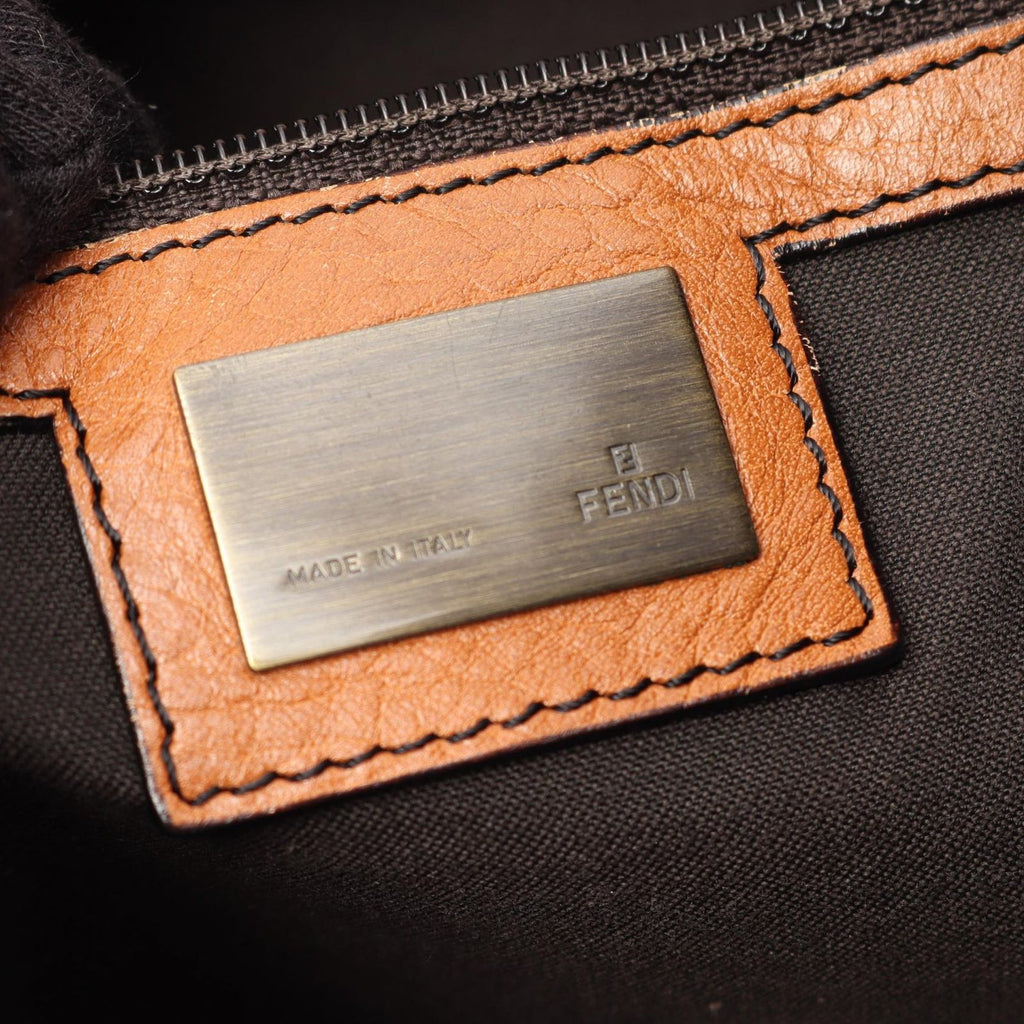 Fendi Shoulder Bag Zucca Brown Canvas Leather — view 4