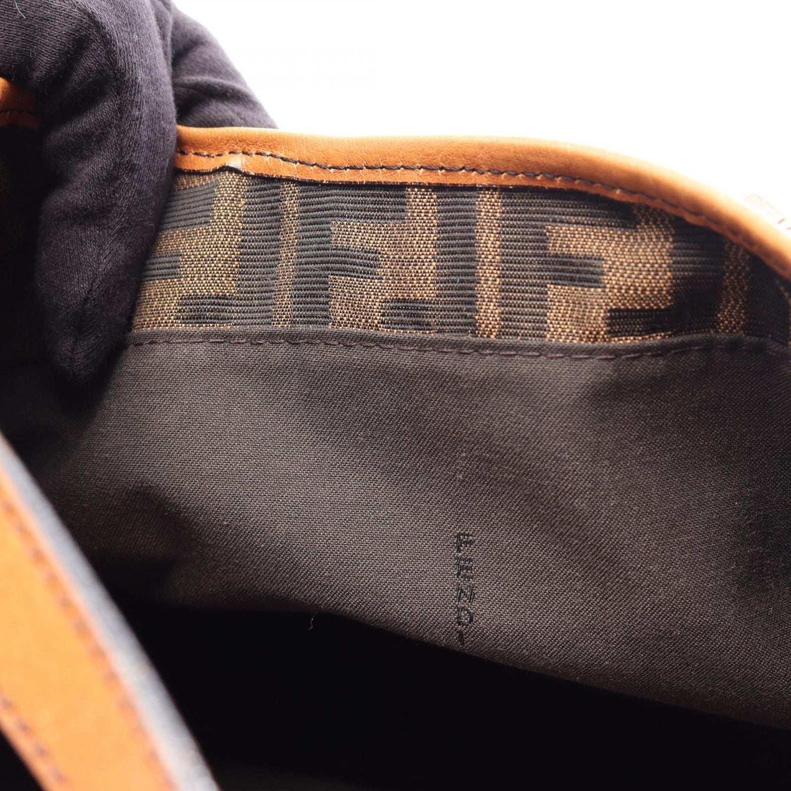 Fendi Shoulder Bag Zucca Brown Canvas Leather — view 5