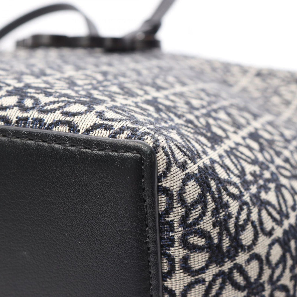 Loewe Tote Repeat Anagram East Waist Navy Canvas Leather — view 8