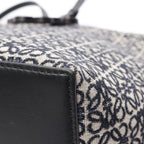 Loewe Tote Repeat Anagram East Waist Navy Canvas Leather — view 8