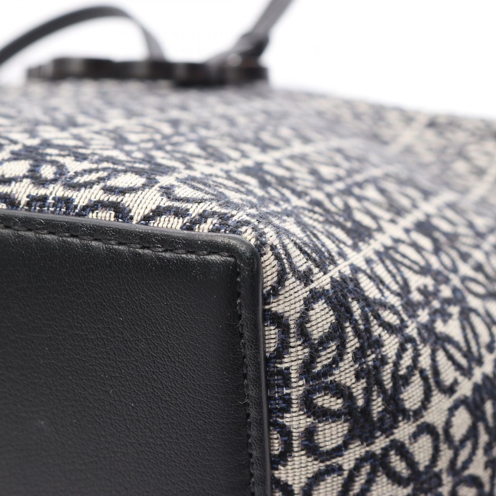 Loewe Tote Repeat Anagram East Waist Navy Canvas Leather — view 8