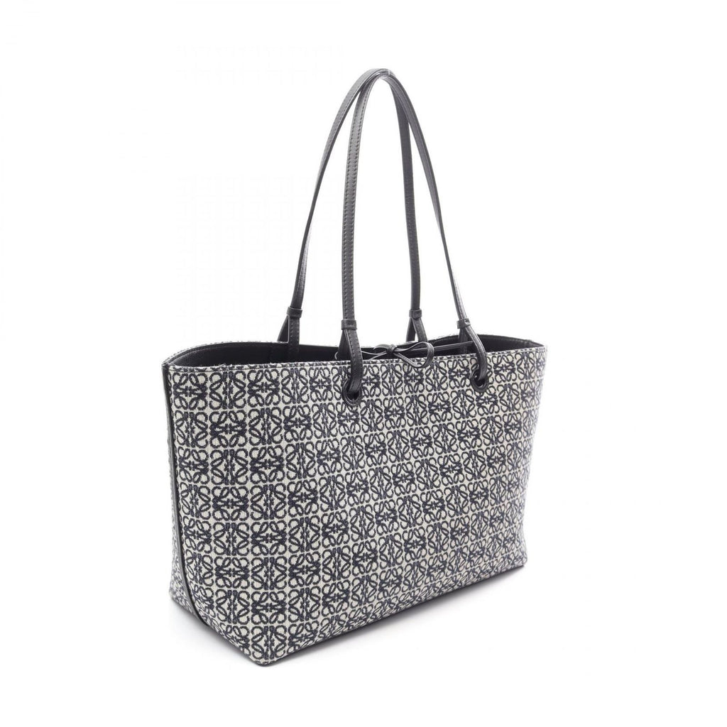 Loewe Tote Repeat Anagram East Waist Navy Canvas Leather — view 2