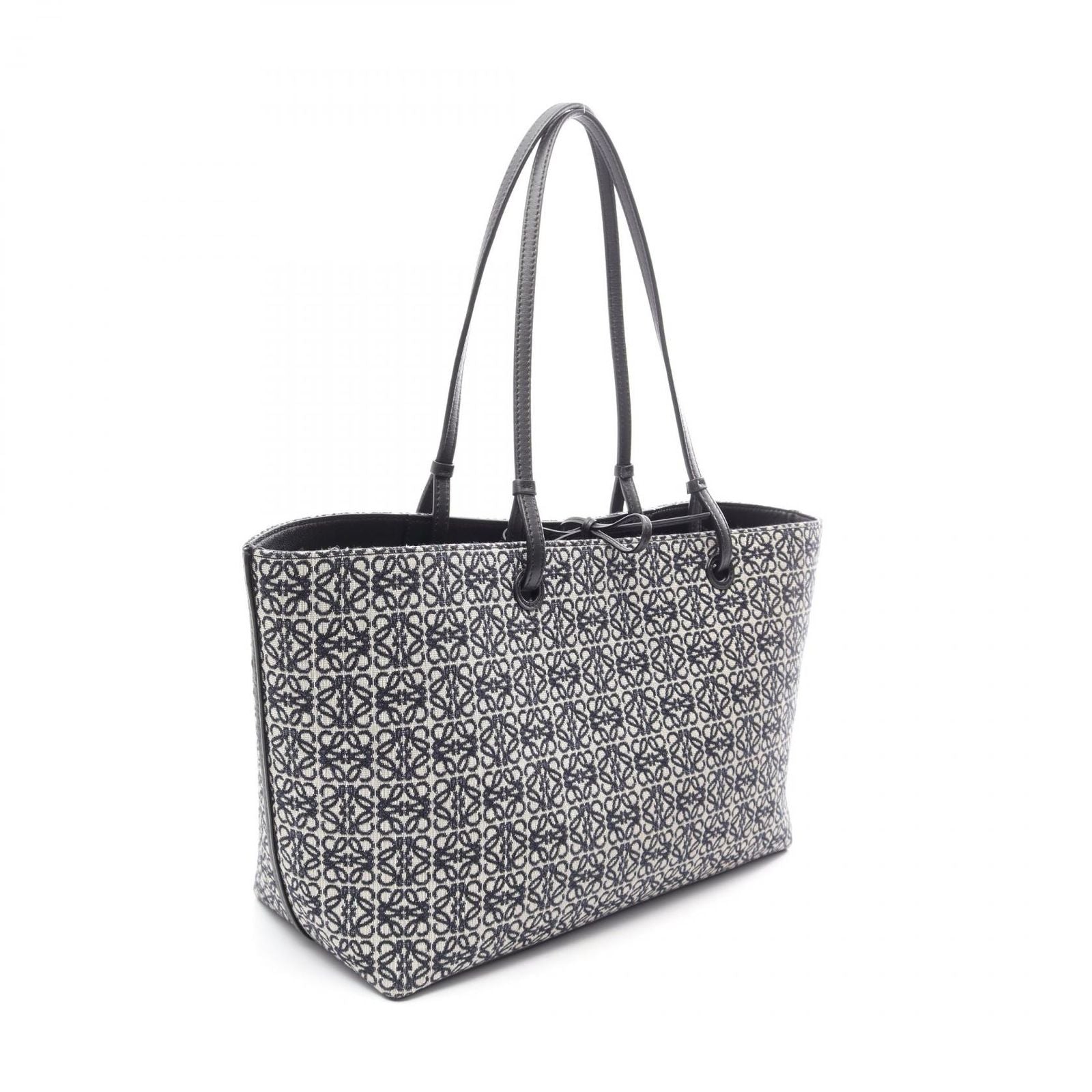 Loewe Tote Repeat Anagram East Waist Navy Canvas Leather — view 2