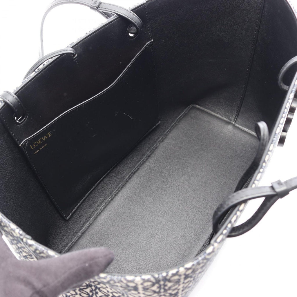Loewe Tote Repeat Anagram East Waist Navy Canvas Leather — view 3