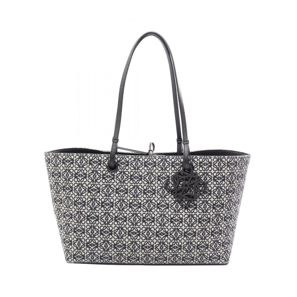 Loewe Tote Repeat Anagram East Waist Navy Canvas Leather