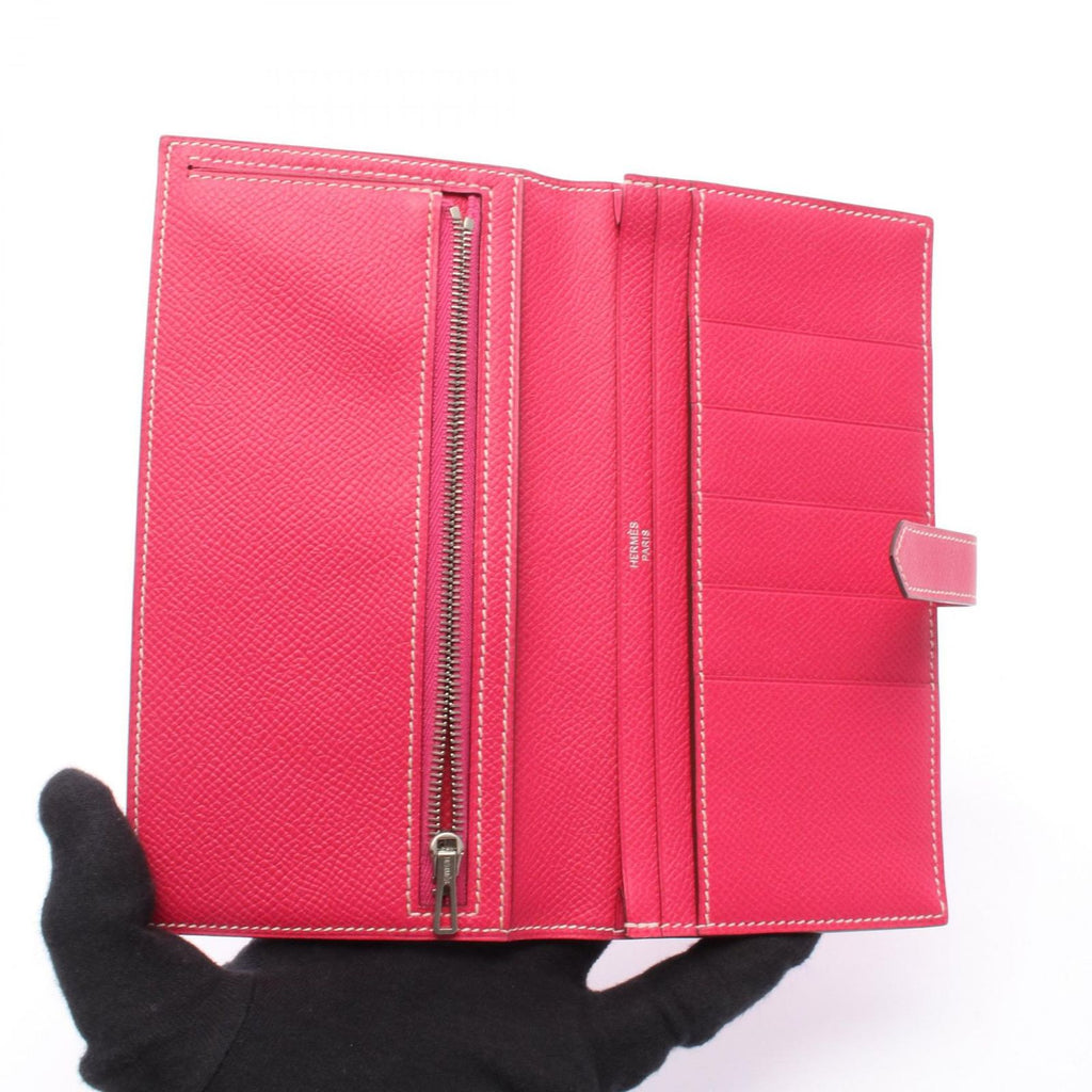Hermes Bifold Wallet Bearn Souffle Rosetirian Leather Calf — view 3