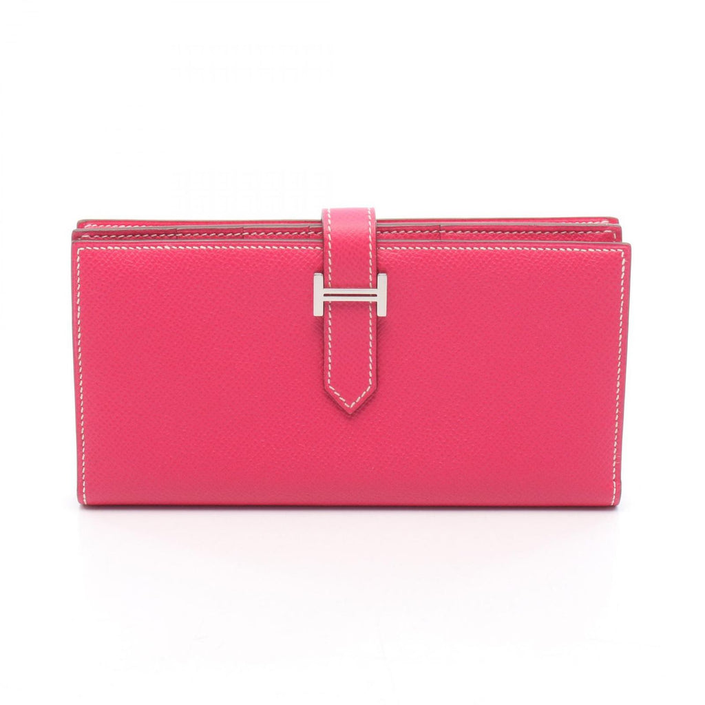 Hermes Bifold Wallet Bearn Souffle Rosetirian Leather Calf
