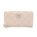 Chanel Round Wallet Ultra Stitch Light Beige Leather
