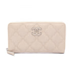 Chanel Round Wallet Ultra Stitch Light Beige Leather