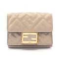 Fendi Trifold Wallet Baguette FF Logo Leather
