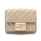 Fendi Trifold Wallet Baguette FF Logo Leather