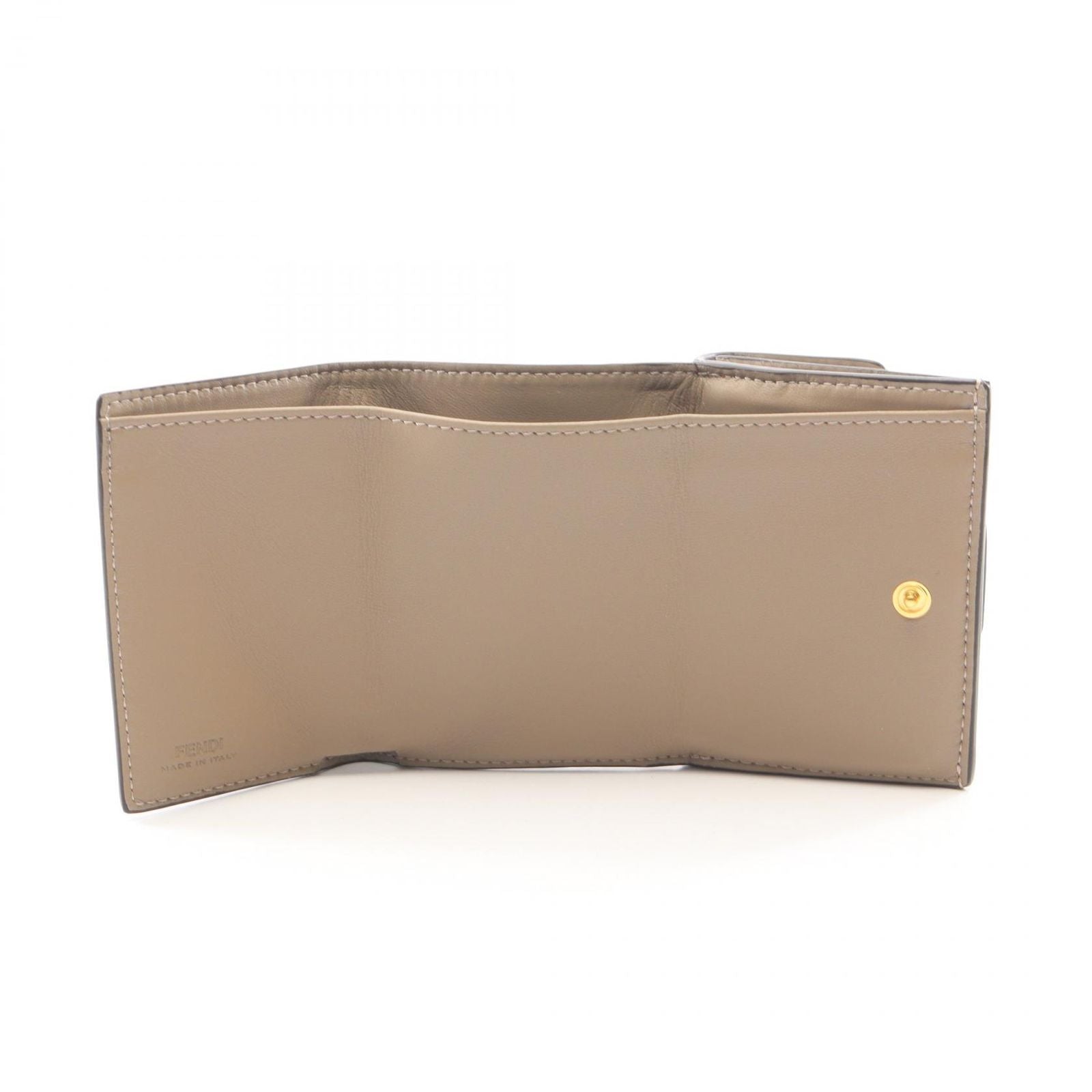 Fendi Trifold Wallet Baguette FF Logo Leather — view 3