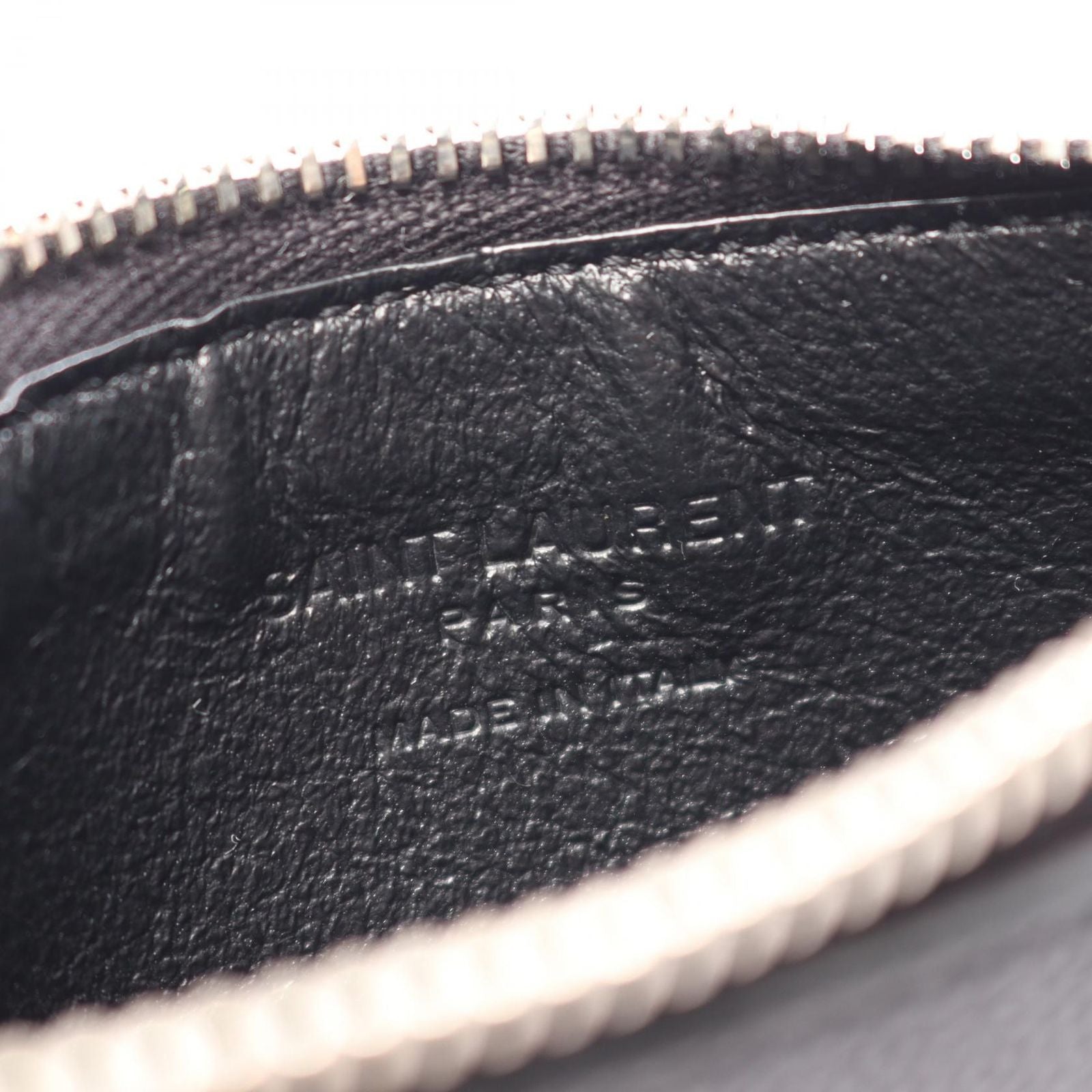 Saint Laurent Paris Coin Case Fragment Zip Pouch Leather Card — view 4