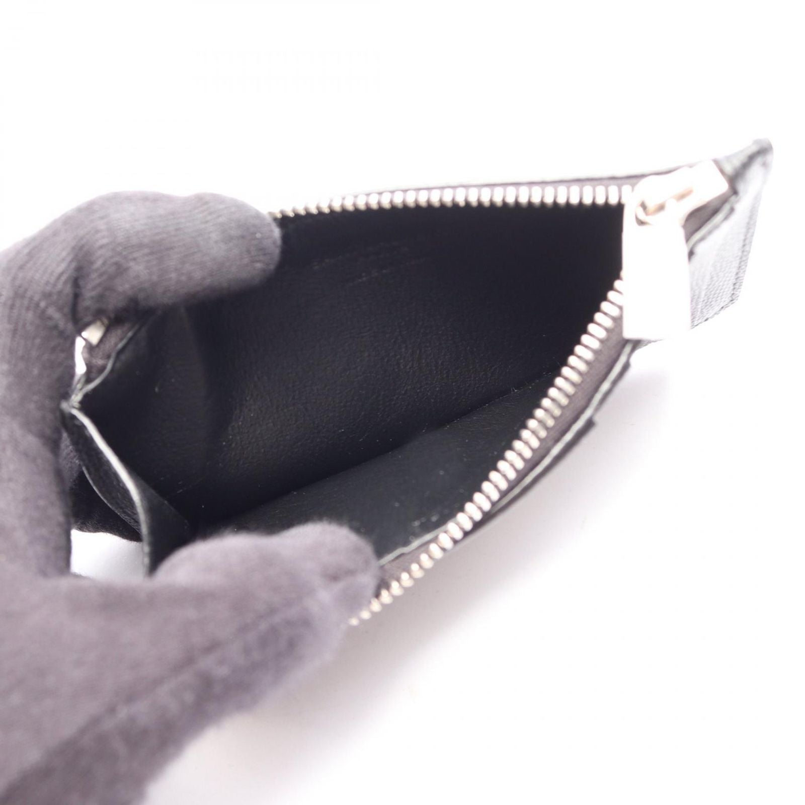 Saint Laurent Paris Coin Case Fragment Zip Pouch Leather Card — view 3