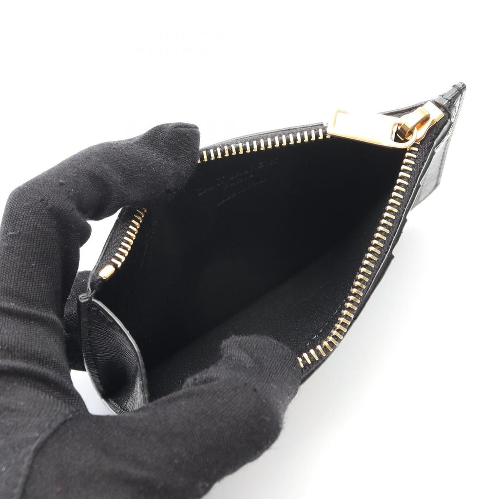 Saint Laurent Paris Coin Case Fragment Zip Pouch Leather Card — view 3