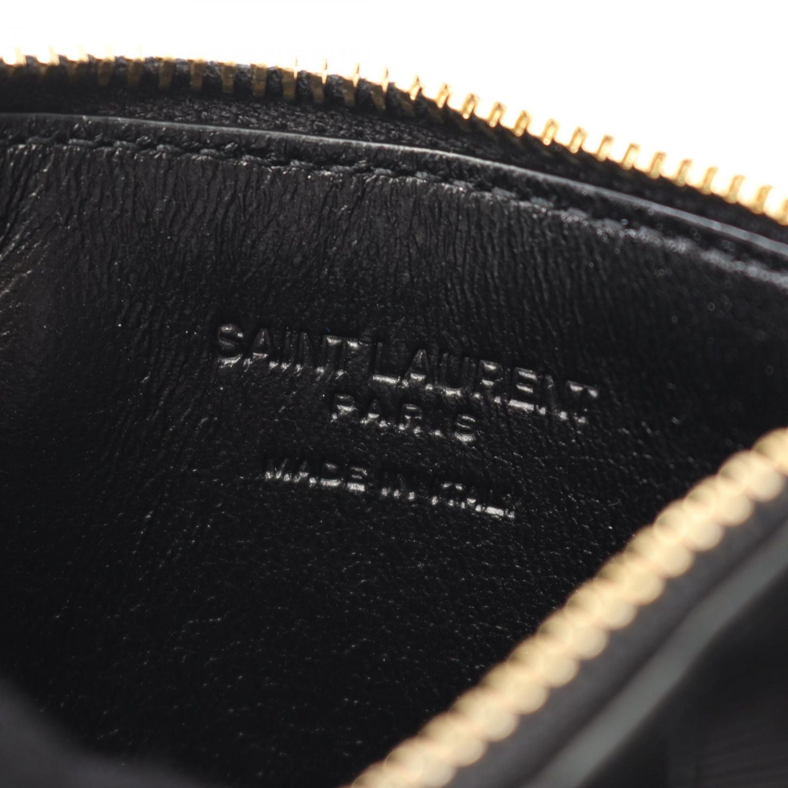 Saint Laurent Paris Coin Case Fragment Zip Pouch Leather Card — view 4