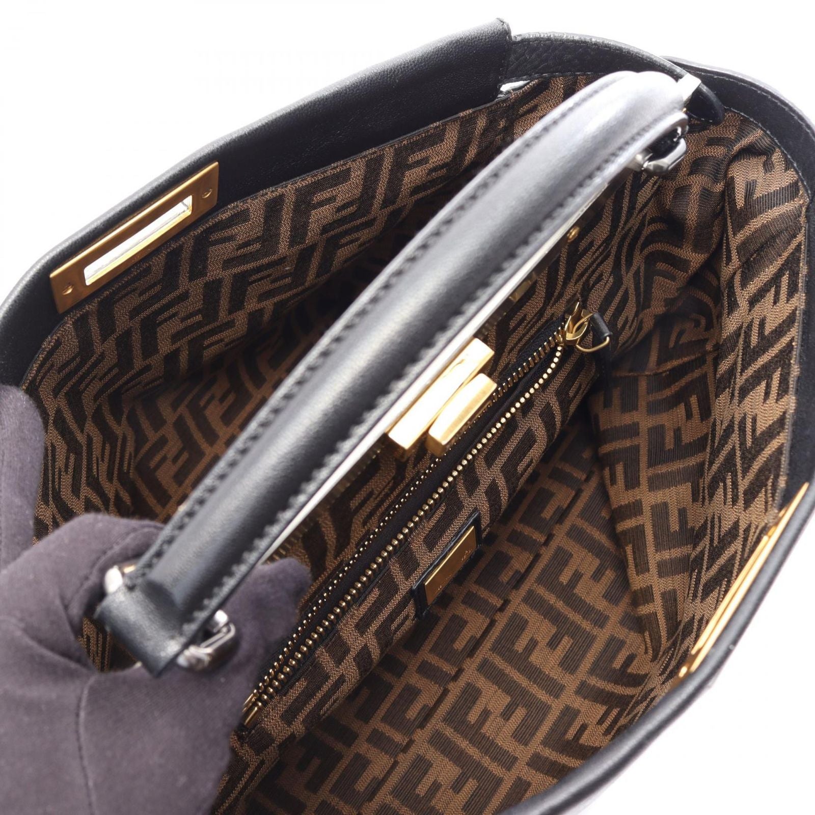 Fendi Handbag Peekaboo Large 2-Way Black Leather — view 3