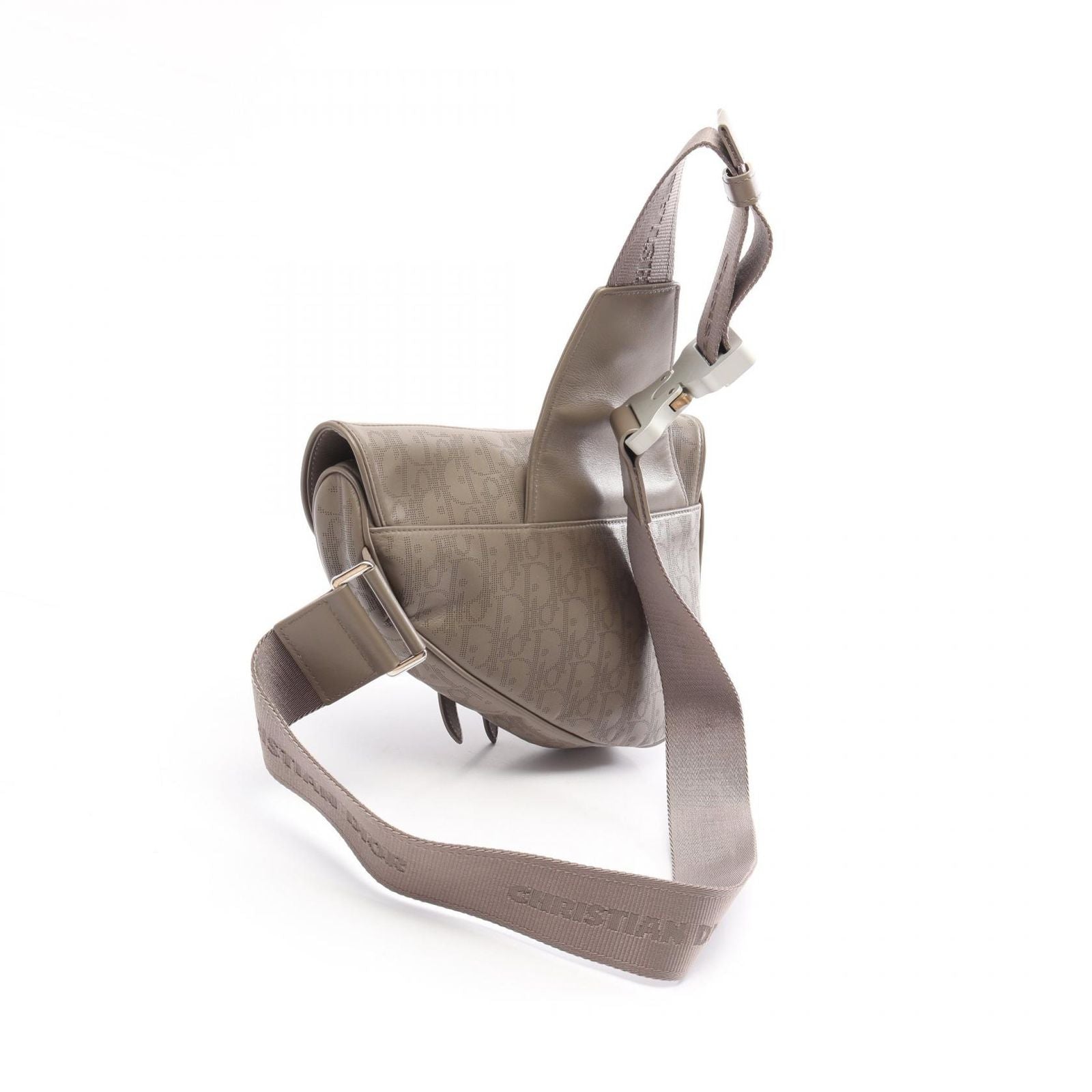 Dior Waist Bag Saddle Oblique Perforated Gray Leather — view 2