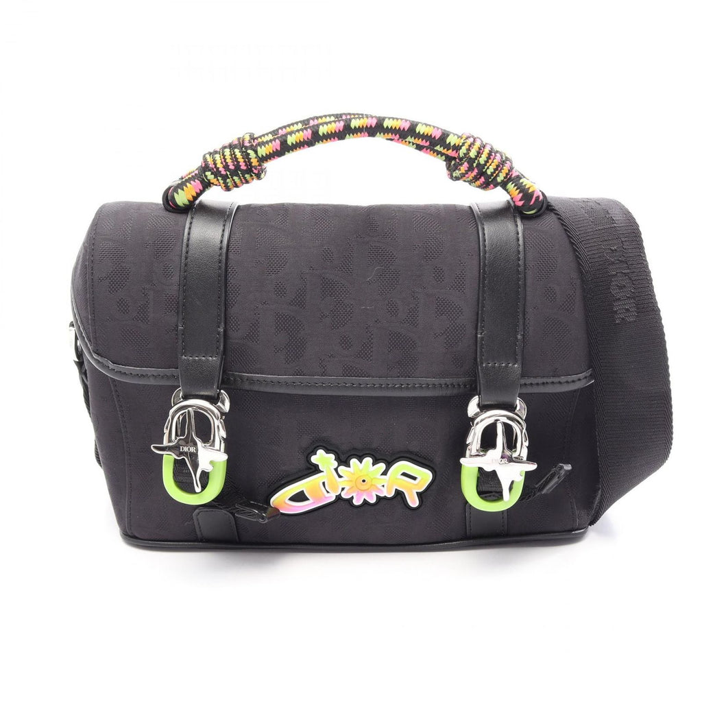 Dior Shoulder Bag Lewis Hamilton Hit the Road 2-Way Black Canvas Leather