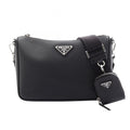 Prada Shoulder Bag Saffiano Travel Black Leather