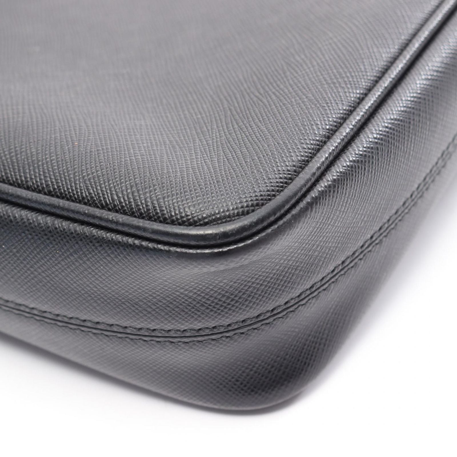 Prada Shoulder Bag Saffiano Travel Black Leather — view 7