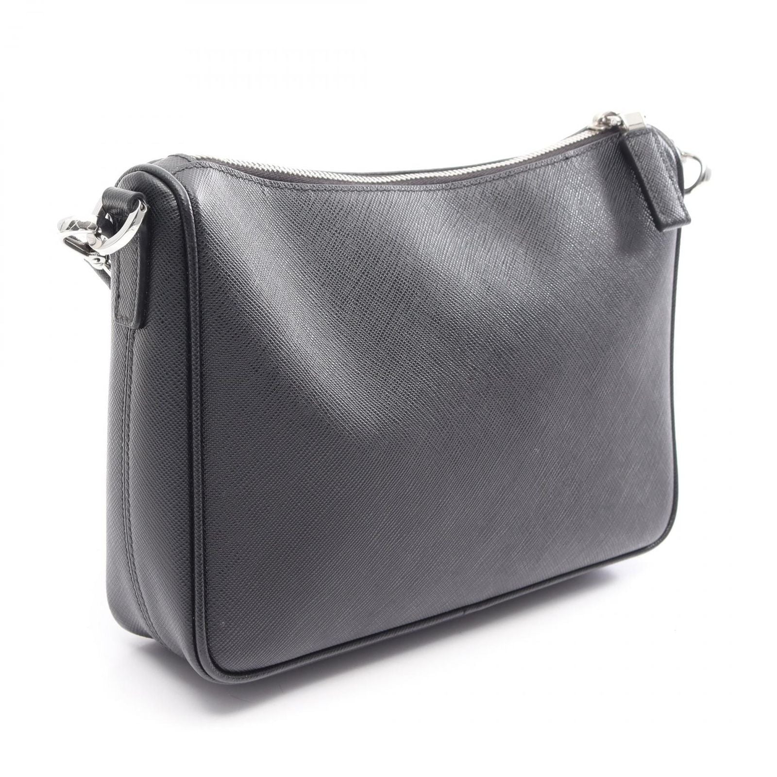 Prada Shoulder Bag Saffiano Travel Black Leather — view 2