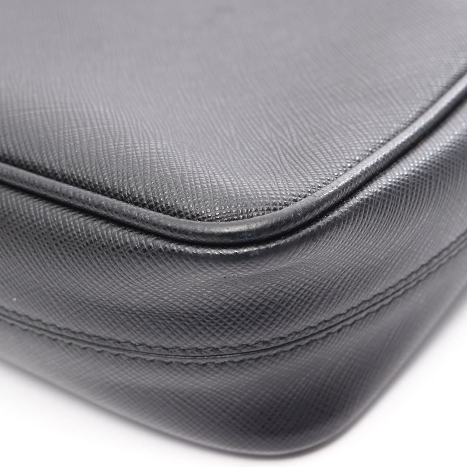 Prada Shoulder Bag Saffiano Travel Black Leather — view 6