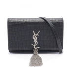 Saint Laurent Paris Shoulder Bag Kate Tassel Croco