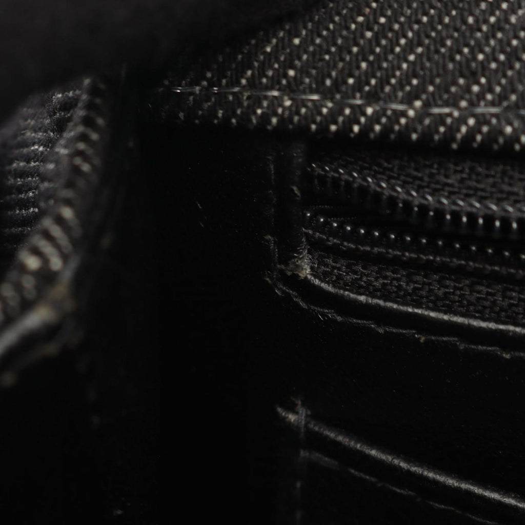 Chanel Handbag CC Logo Black Denim Top Handle — view 6