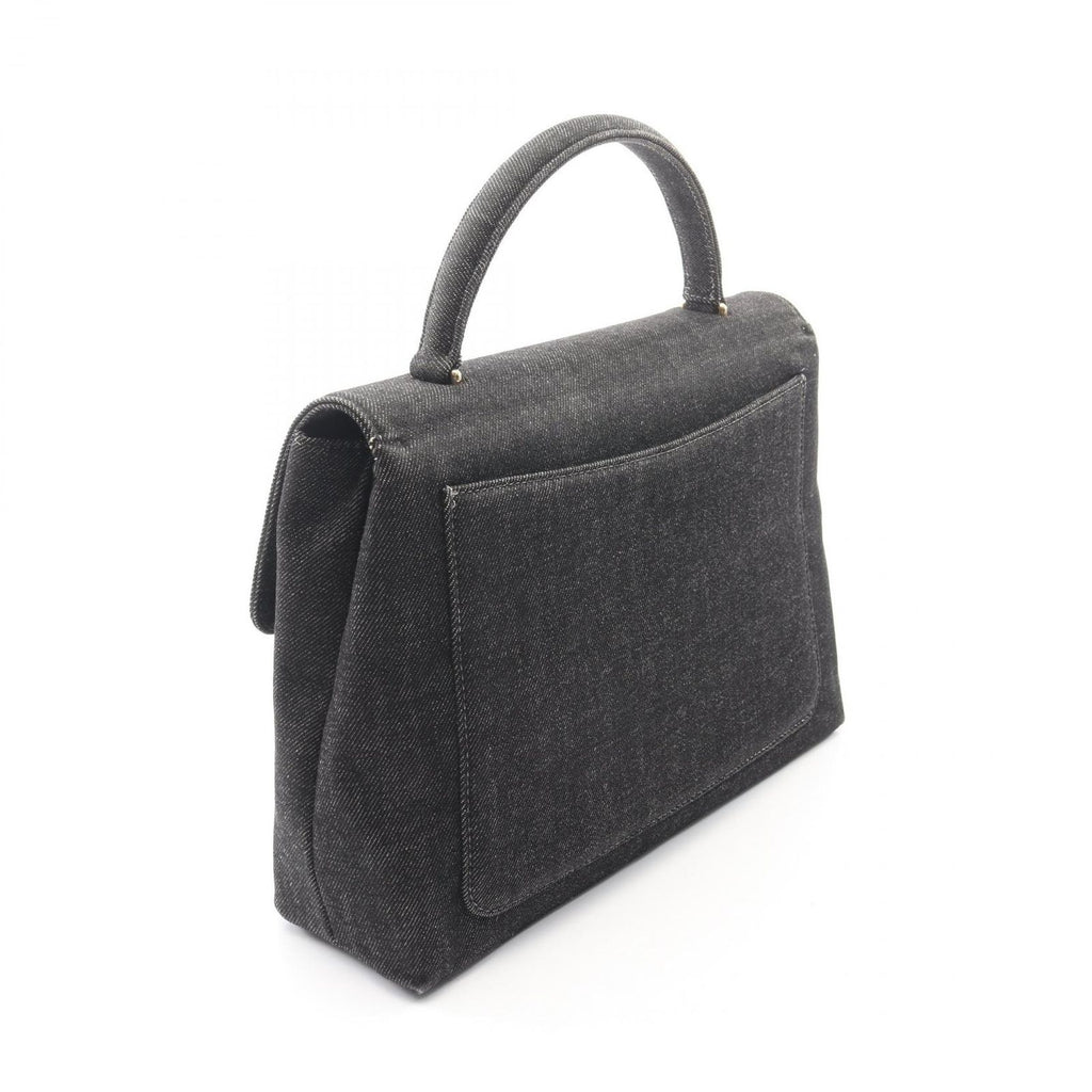 Chanel Handbag CC Logo Black Denim Top Handle — view 2
